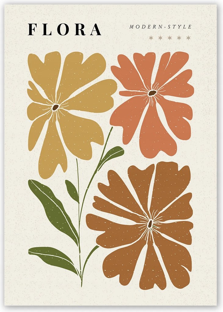 Boho absztrakt virág Poszter A1 59,4x84cm #W5