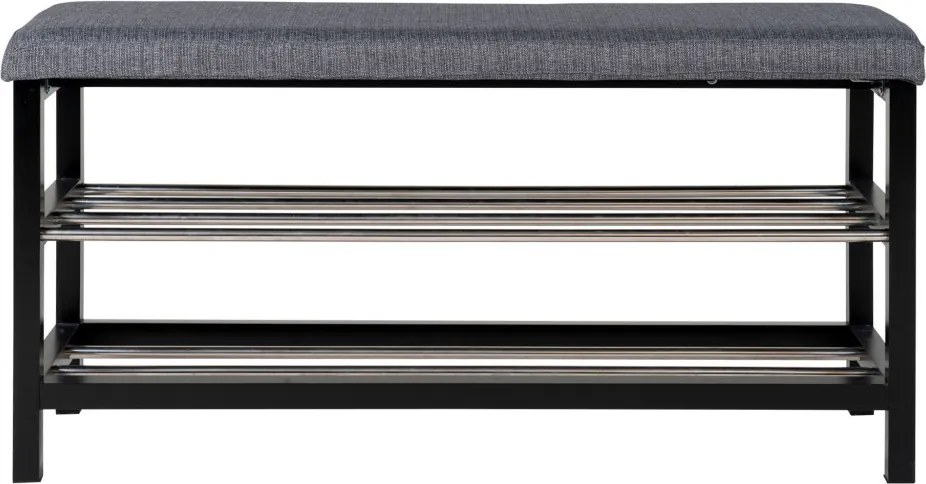 Padova pad, szürke, fekete lábakkal, 100x34x50