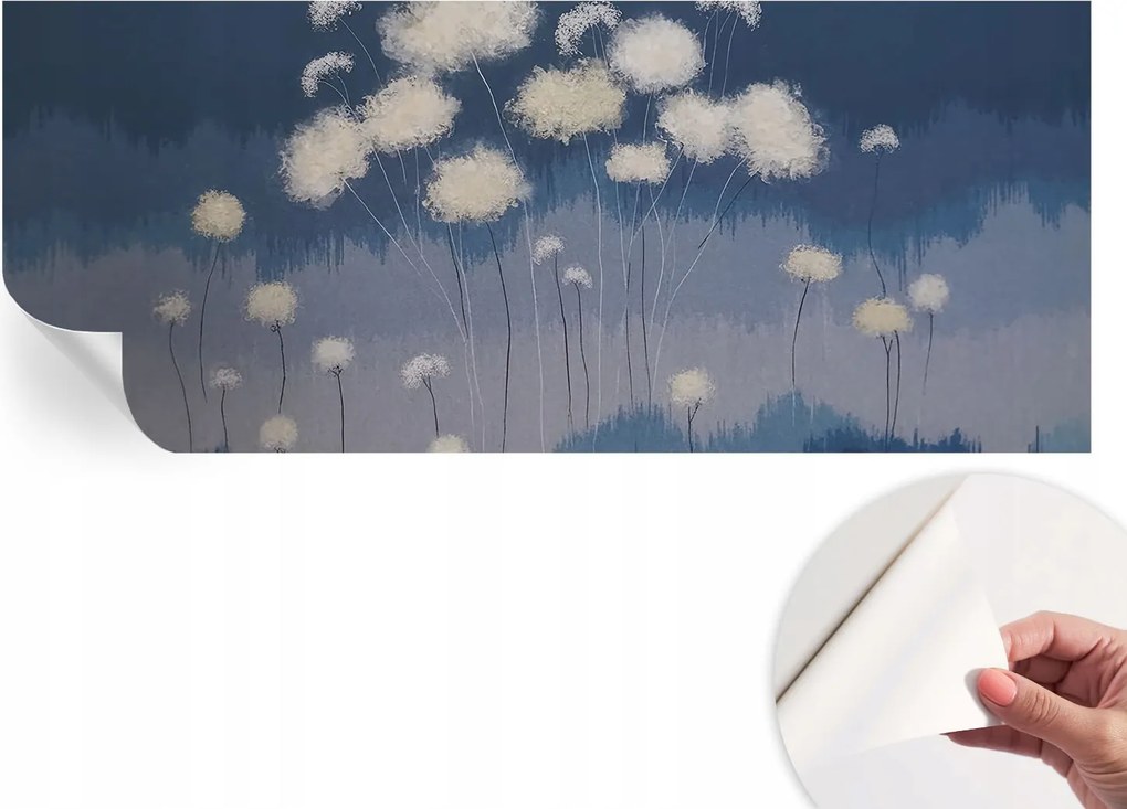 Dekoratív Öntapadós Tapéta Divatos Minták Fehér pitypangok 250x104 cm