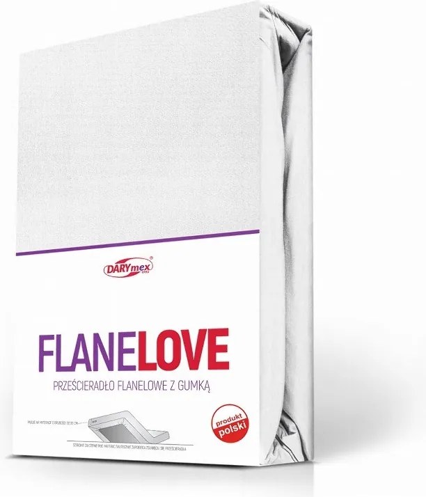 Flanel gumis lepedő 120x200 fehér Darymex