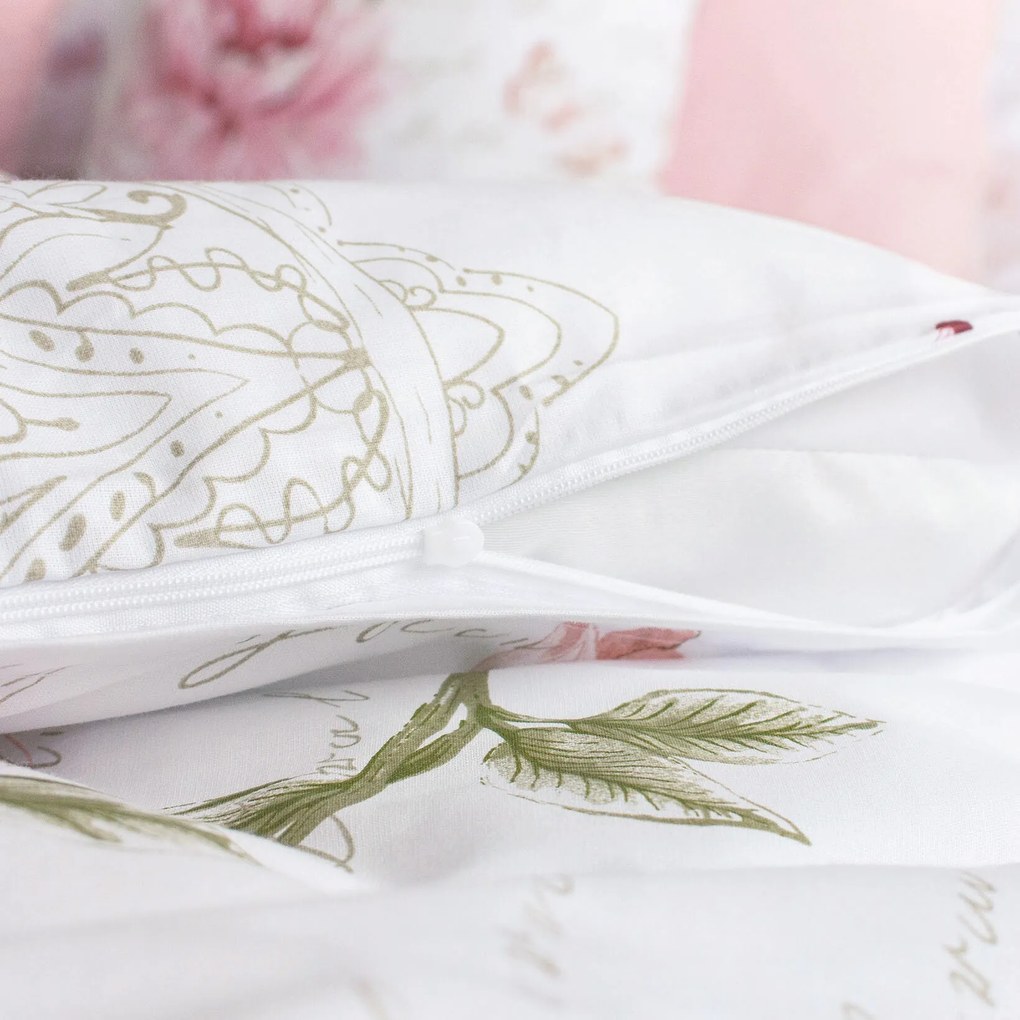 Goldea pamut ágyneműhuzat - pünkösdirózsa mintás 150 x 200 és 50 x 60 cm