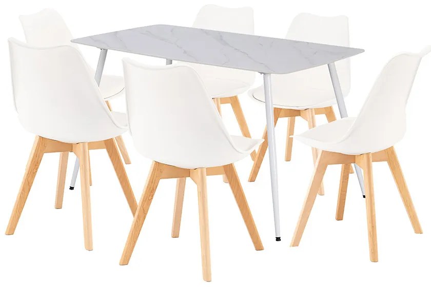 Ravena 6+1 étkező garnitúra fehér-fehér