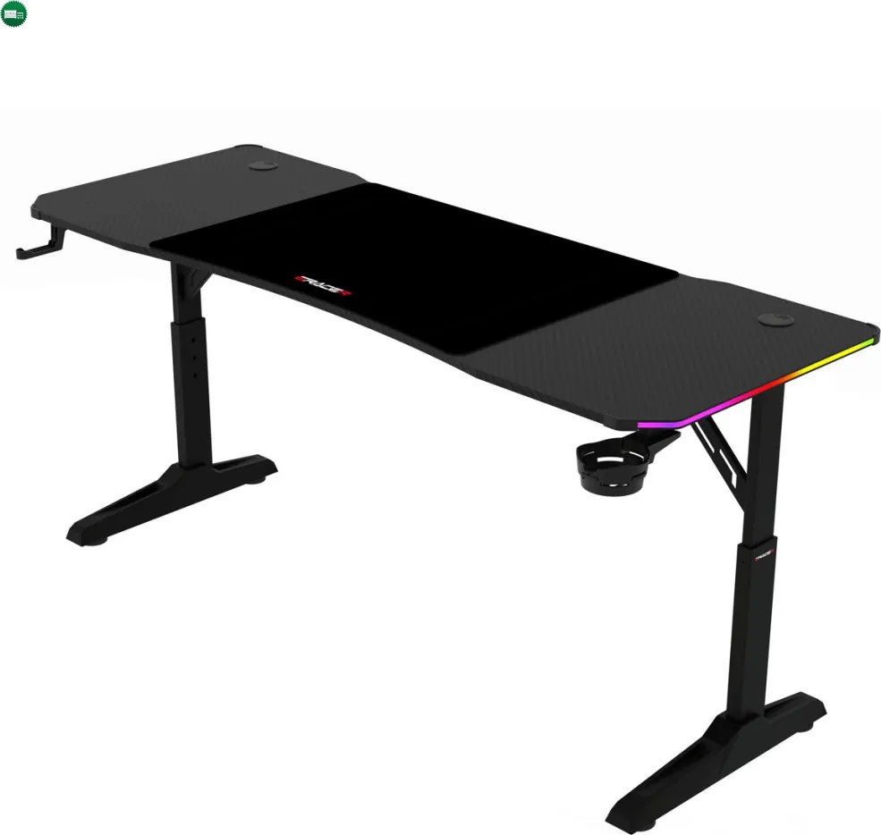 LUMEN RGB LED gamer asztal 140 × 60 cm