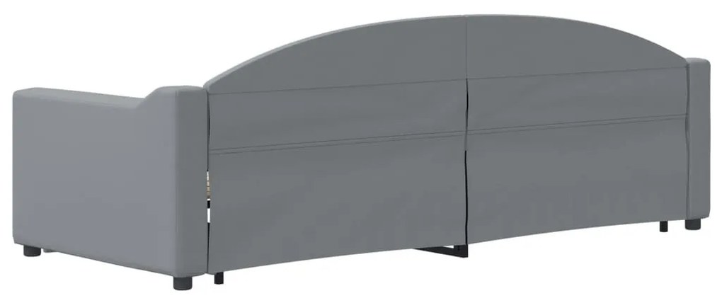 világosszürke szövet kihúzható heverő 80 x 200 cm