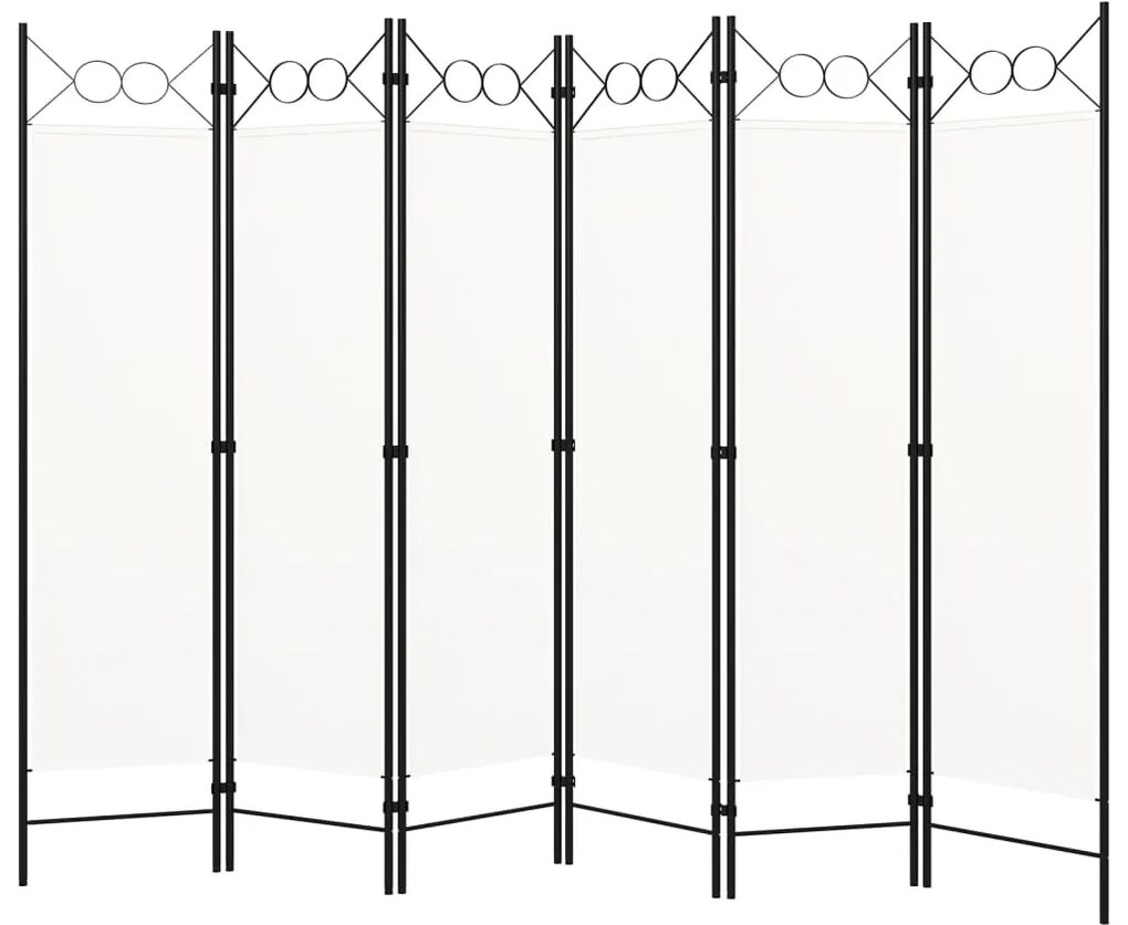 vidaXL fehér 6-paneles paraván 240 x 180 cm