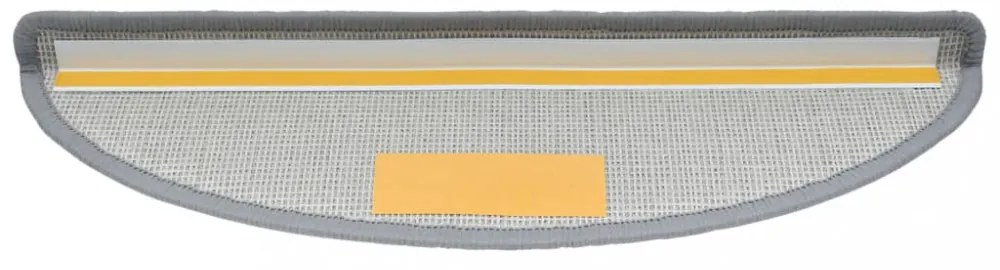 10 db világosszürke félkör alakú lépcsőszőnyeg 56 x 17 x 3 cm
