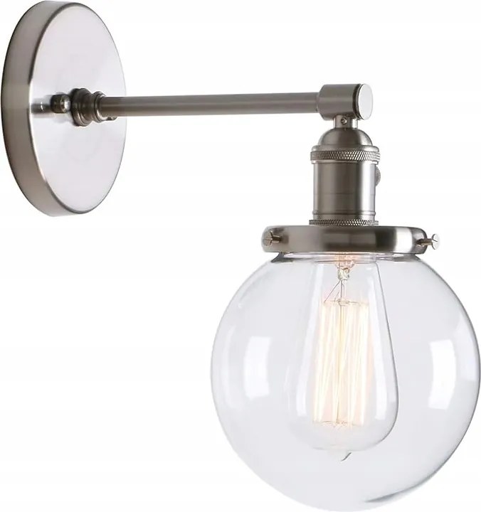 Elegáns, modern, ipari stílusú fali lámpa, szálcsiszolt acélból