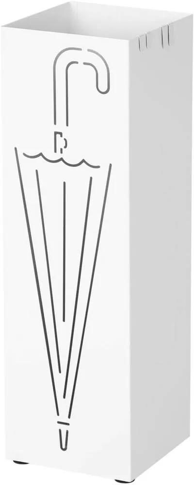 Fém esernyőtartó, horgokkal és csepptálcával, 15,5 x 15,5 x 49 cm
