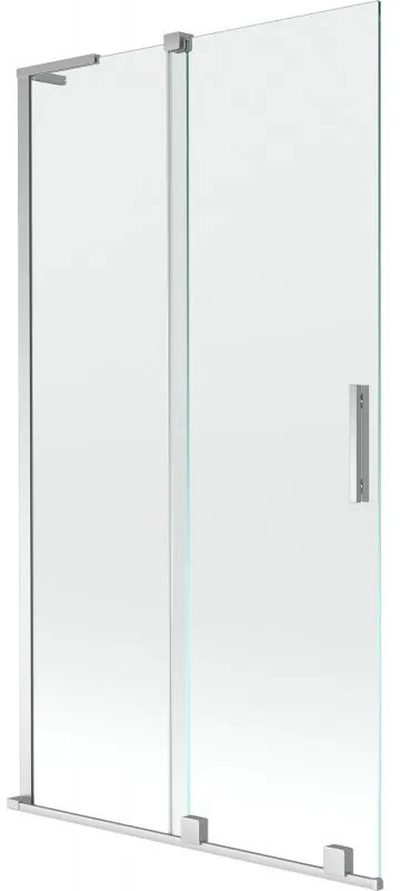 Mexen Velar L, 2 szárnyú eltolható kádparaván 100 x 150 cm, 8mm átlátszó üveg, króm profil, 896-100-003-01-01