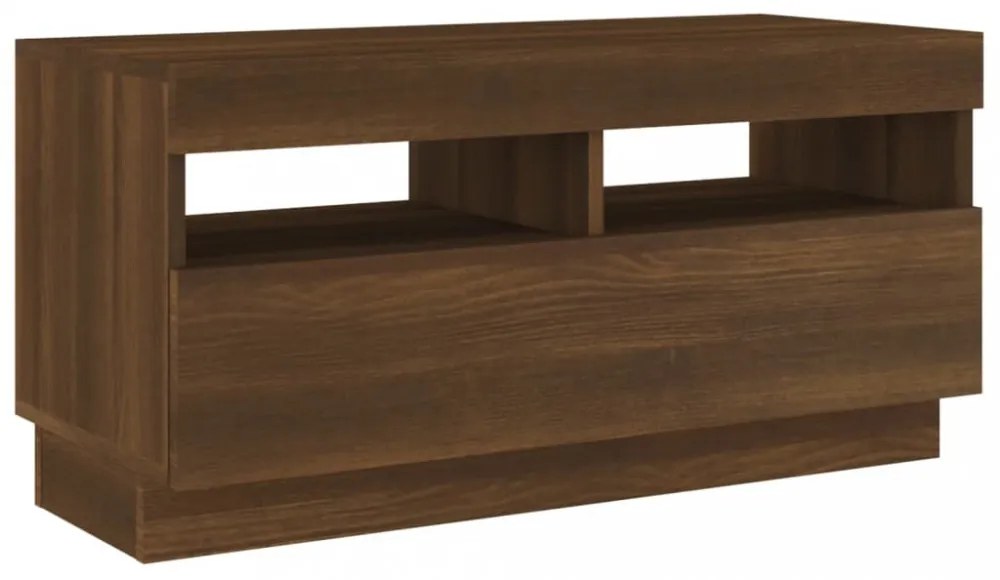 barna tölgyszínű TV-szekrény LED-világítással 80 x 35 x 40 cm