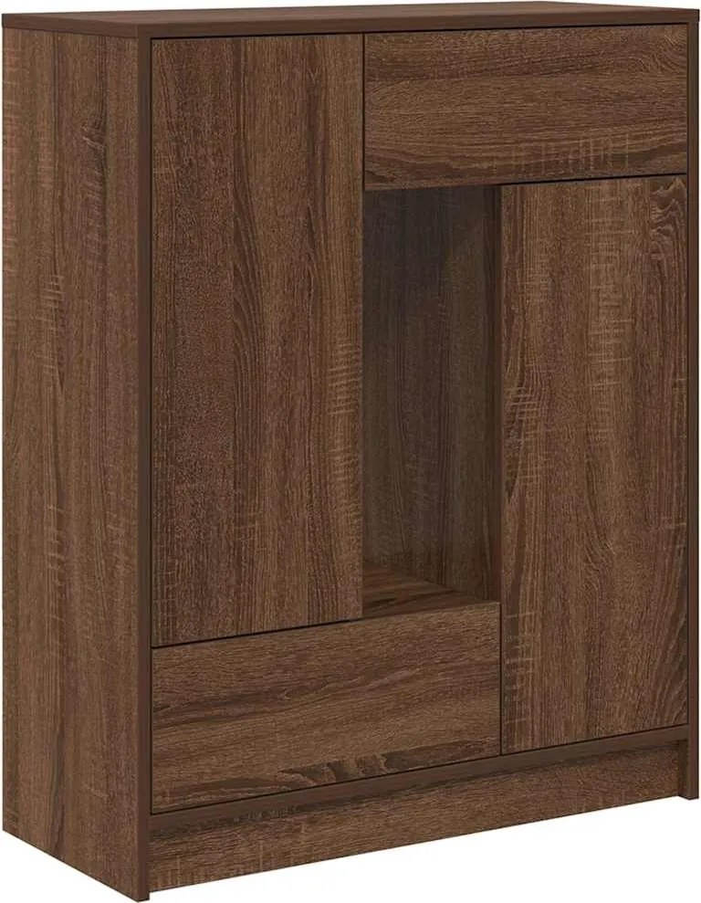 vidaXL barna tölgy komód fiókokkal és ajtókkal 73x31x90 cm