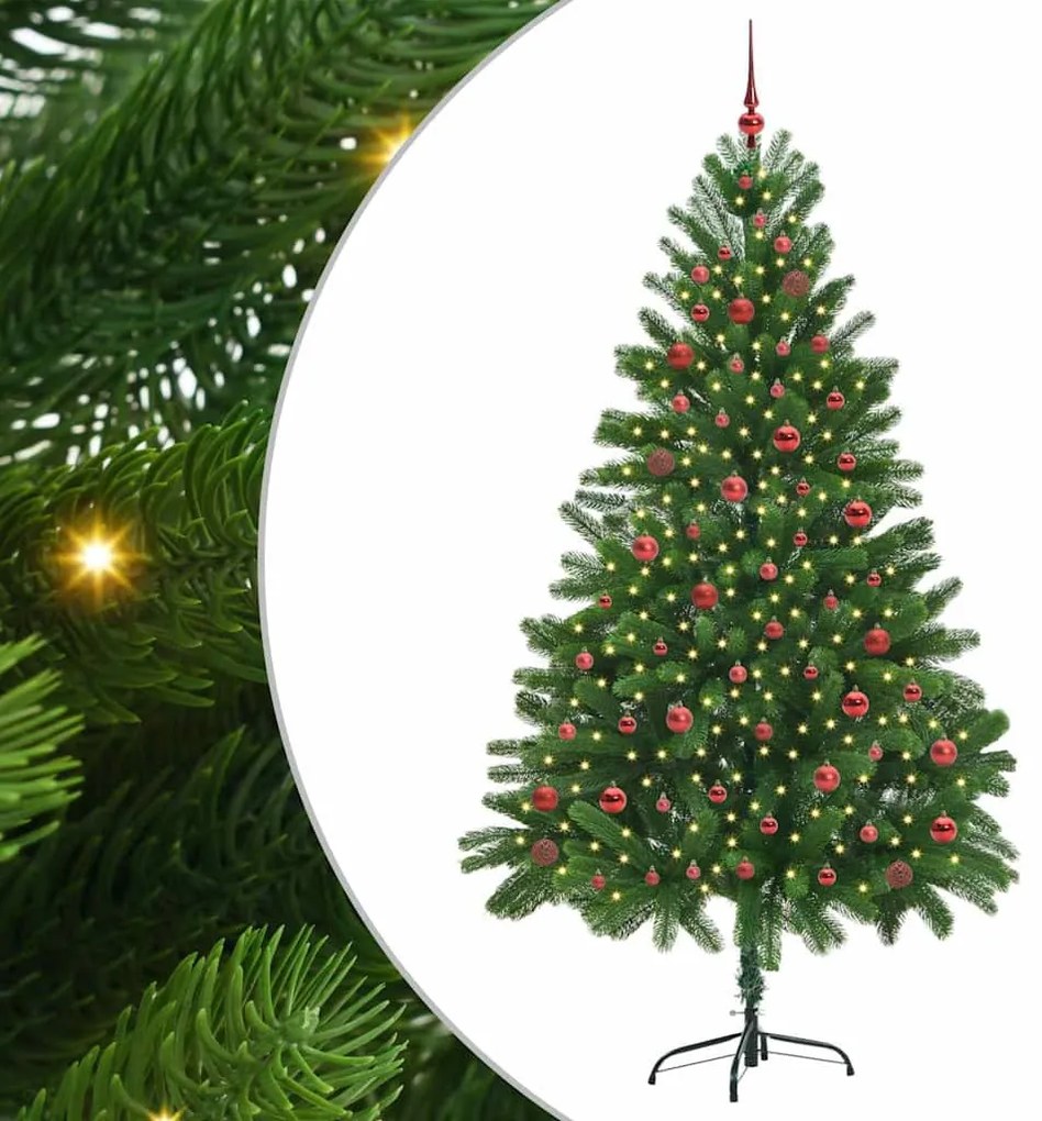 Karácsonyfa 300 LED-del állvánnyal Zöld 210 cm PE