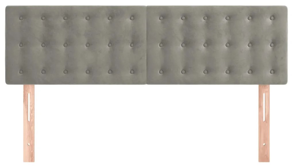 2 db világosszürke bársony fejtámla 72 x 5 x 78/88 cm