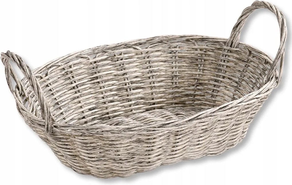 Ovális Kenyérkosár gyümölcs evőeszköz kosár szürke 28cm