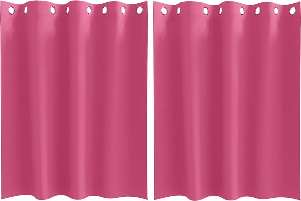 vidaXL Fekete Függöny Gyűrűkkel 2 pcs Élénk rózsaszín 140 x 140 cm