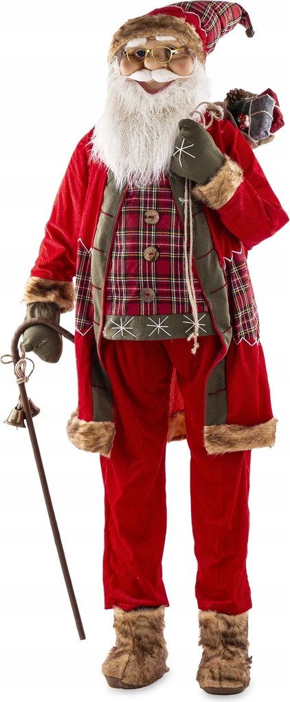 Dekorációs figura Mikulás szobor karácsonyi dísz sapkában, házba, kertbe