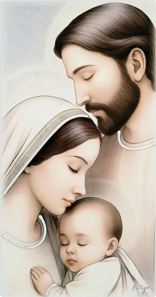 Fára festett Szent Család kép 9x18 cm Cikkszám: ES05189802