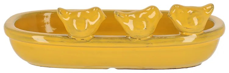 Kerámia madáritató és etető tál, 29 cm, sárga