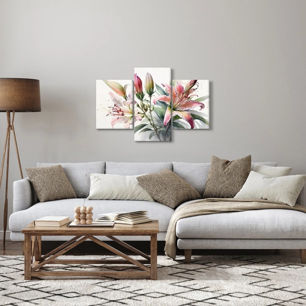 Kép - Liliomok, illusztrációk (90x60 cm)