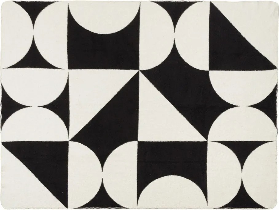 Fekete-krémszínű takaró 150x200 cm Tul – noo.ma