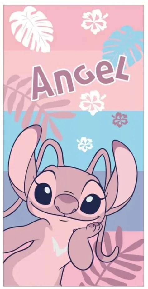 Disney Lilo és Stitch, A csillagkutya Pink fürdőlepedő, strand törölköző 70x140cm (Fast Dry)