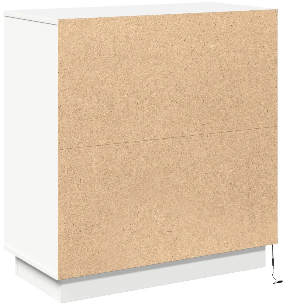 LED-es oldalszekrény Fehér 71x34,5x75 cm Mérnöki Fa