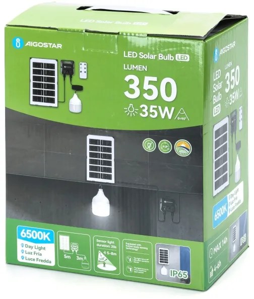 Aigostar - napelemes LED csillár érzékelővel LED/35W/12V 3000 mAh 6500K átm. 10 cm