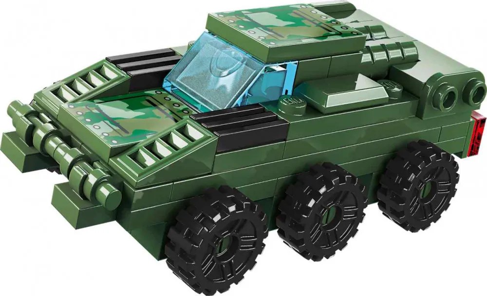 QMAN® 42301 | lego-kompatibilis építőjáték | 642 db építőkocka | 8-az-1-ben Háborús tank kerekeken