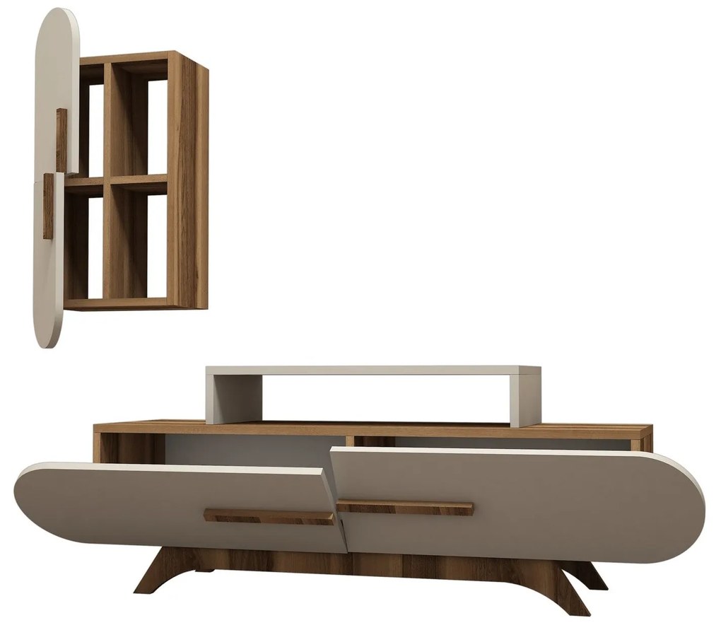 TV szekrény Rose S - Walnut, Cream