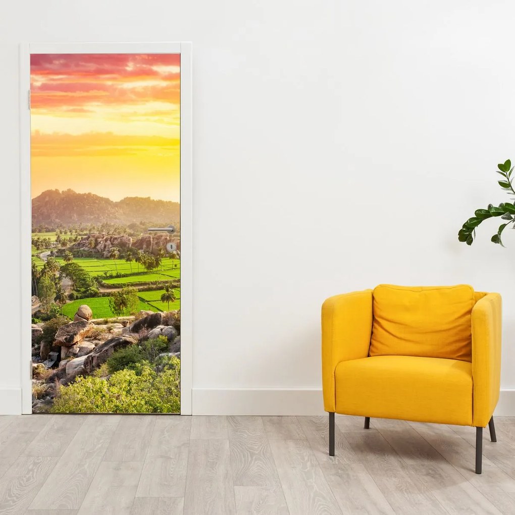 Fotótapéta ajtóra - Hampi, egy völgy Indiában (95x205cm)
