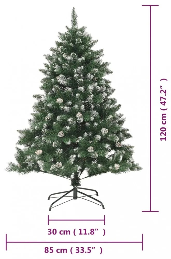 PVC műkarácsonyfa állvánnyal 120 cm