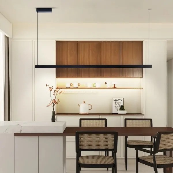 Immax NEO 07308L-LED dimmelhető, kábellel függesztett csillár MADEIRA 44W/230V Wi-Fi Tuya 202 cm fekete