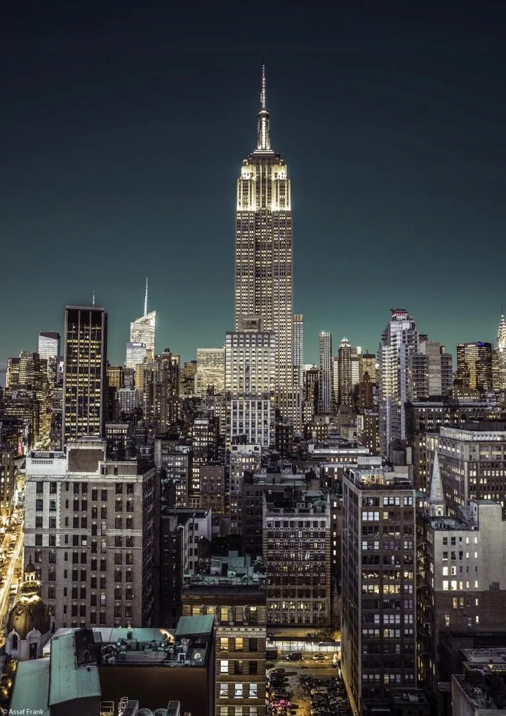 Poszter 21x29,7cm Empire State Building New York panorámával