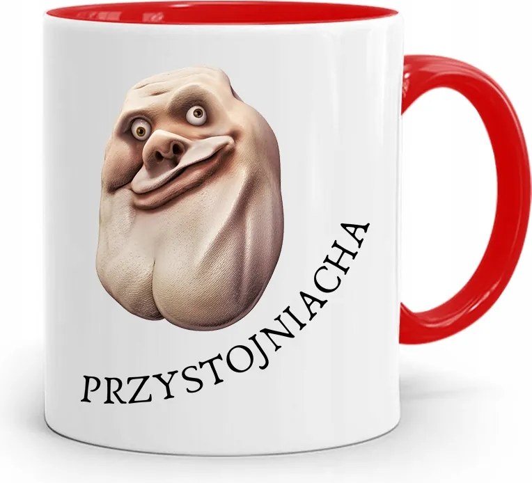 Piros Vicces Jóképű Bögre fényképes nyomtatással