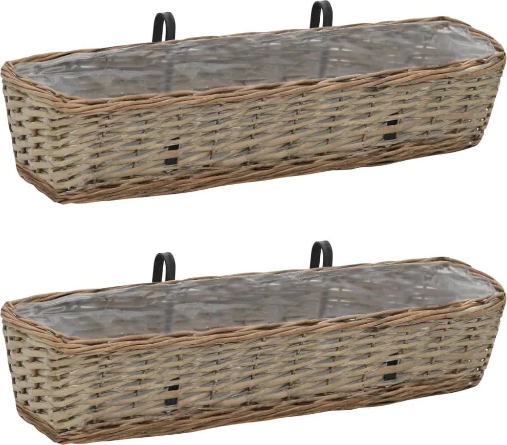 vidaXL 2 db fonott virágtartó PE béléssel 80 cm