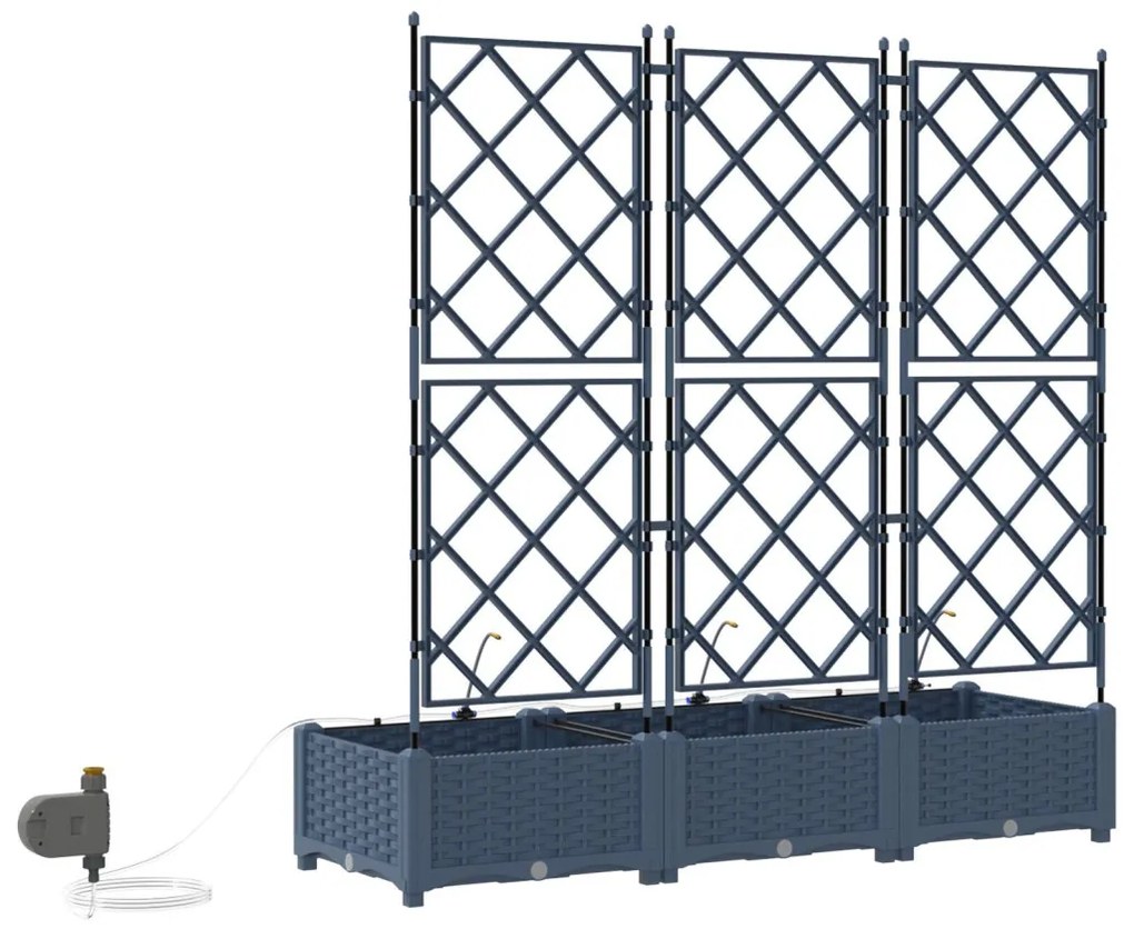 Kerti ültetők Szürke 120 x 40 x 126 cm Acél