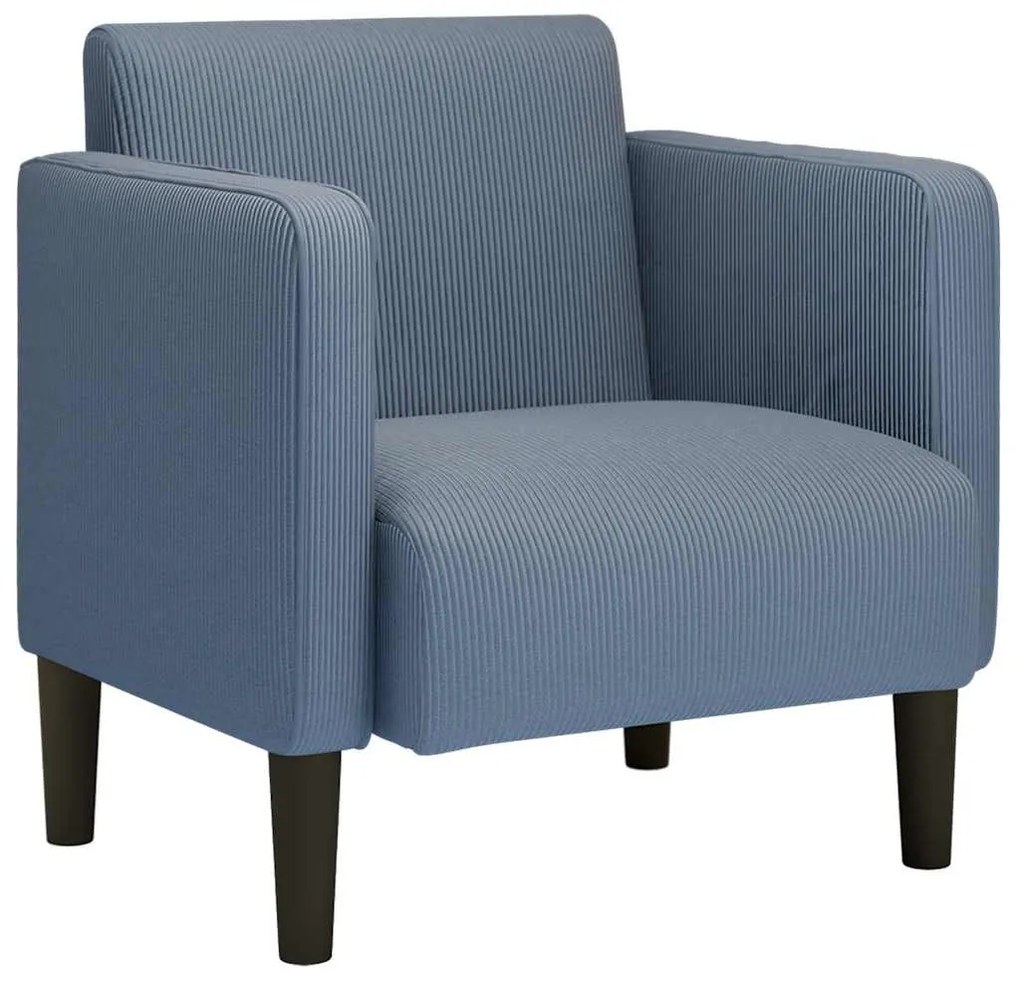 kék kordbársony szövet kanapészék karfás szék 54 cm