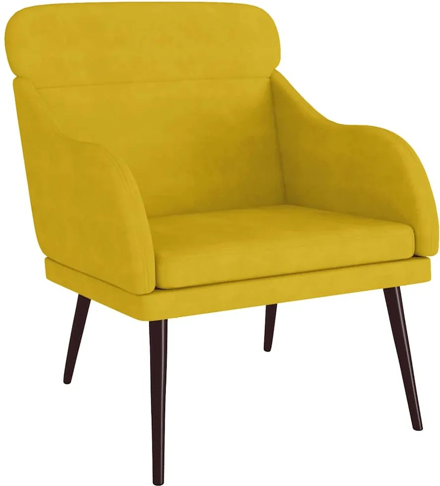 vidaXL sárga bársonyfotel 63 x 76 x 80 cm