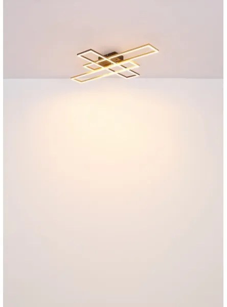 Globo 67208-40G -LED Mennyezeti lámpa DAKARI 40W/230V 3000K 60x80 cm fekete/arany