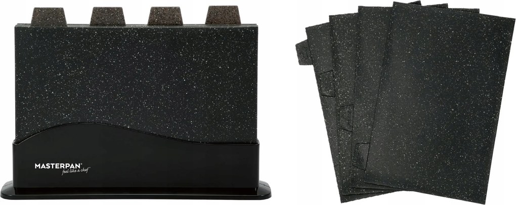 Márvány vágódeszka szett állványban 4 db-os konyhai vágódeszka