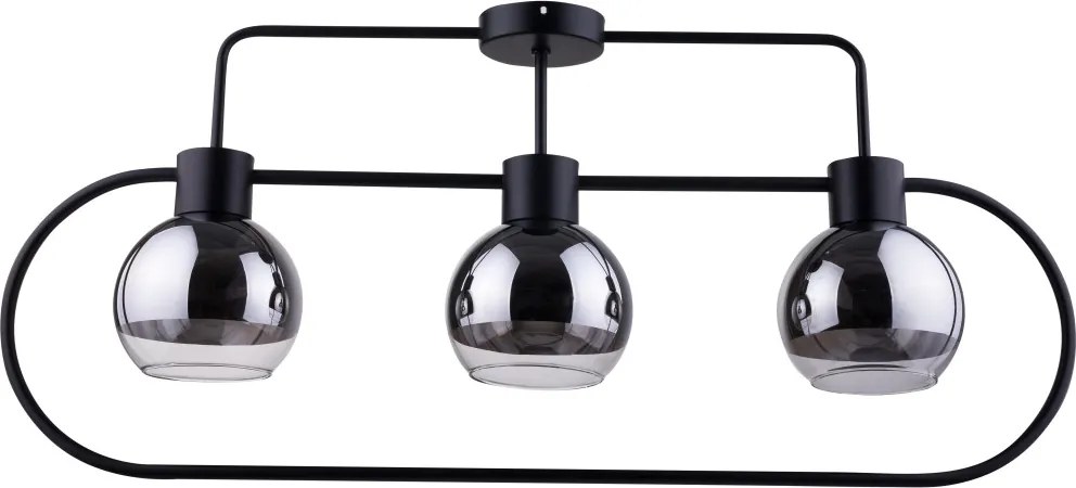 SIGMA LIGHTING 31887 LINDA Loft Mennyezeti Lámpa Fekete, Átlátszó, Ezüst E27 IP20