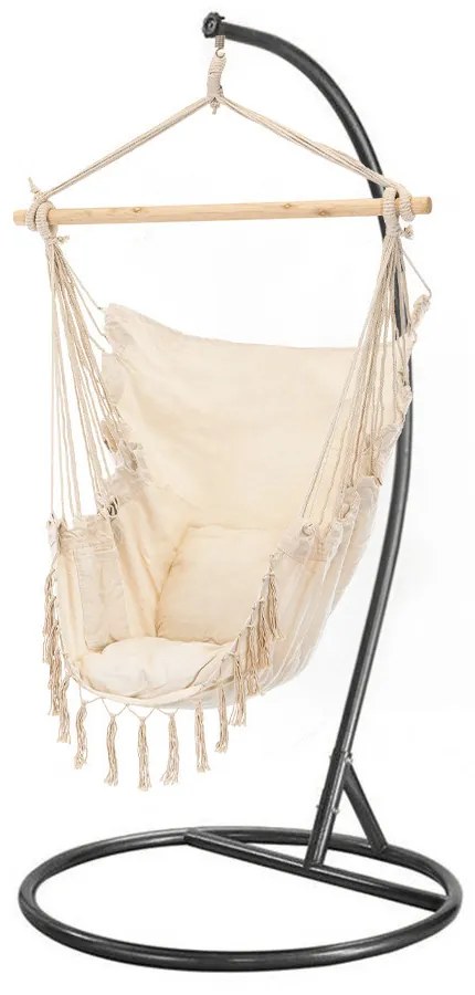 Puerto függőszék állvánnyal bézs-fekete