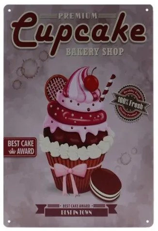 Cupcake retro fém tábla