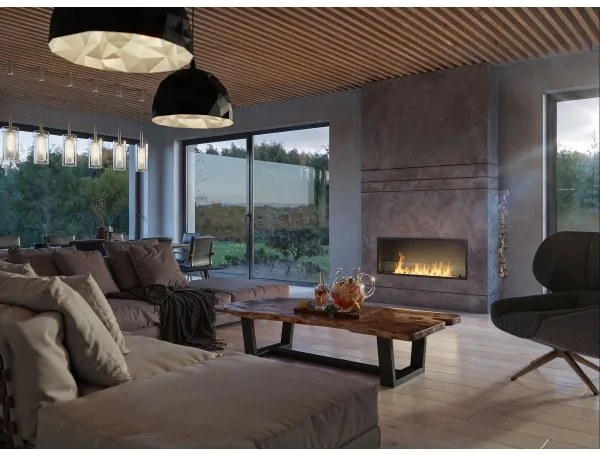 InFire - Beépített BIO kandalló 49,4x124,4 cm 6kW fekete