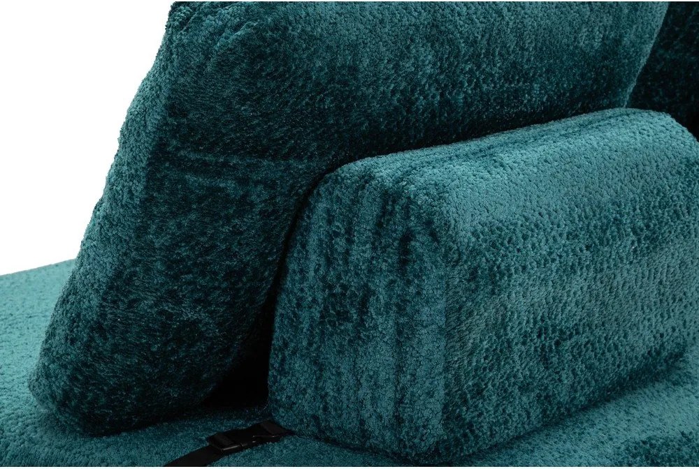 Kékeszöld buklé kinyitható kanapé 150 cm Faster – Mauro Ferretti