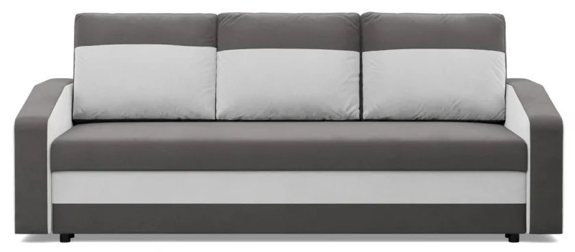 Hewlet kanapéágy, szövet anyag, bonell töltet, szürke - fehér