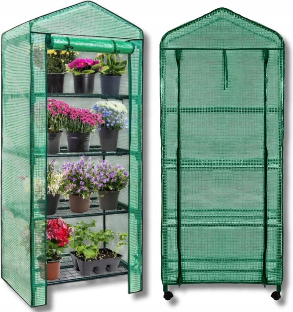 Kerti Üvegház Erkélyes könyvespolc 4 polc 160x70x50cm UV4 Erkély Fólia