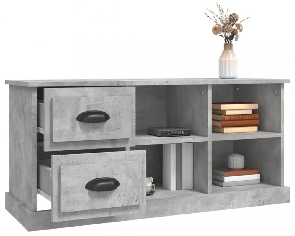betonszürke szerelt fa TV-szekrény 102 x 35,5 x47,5 cm