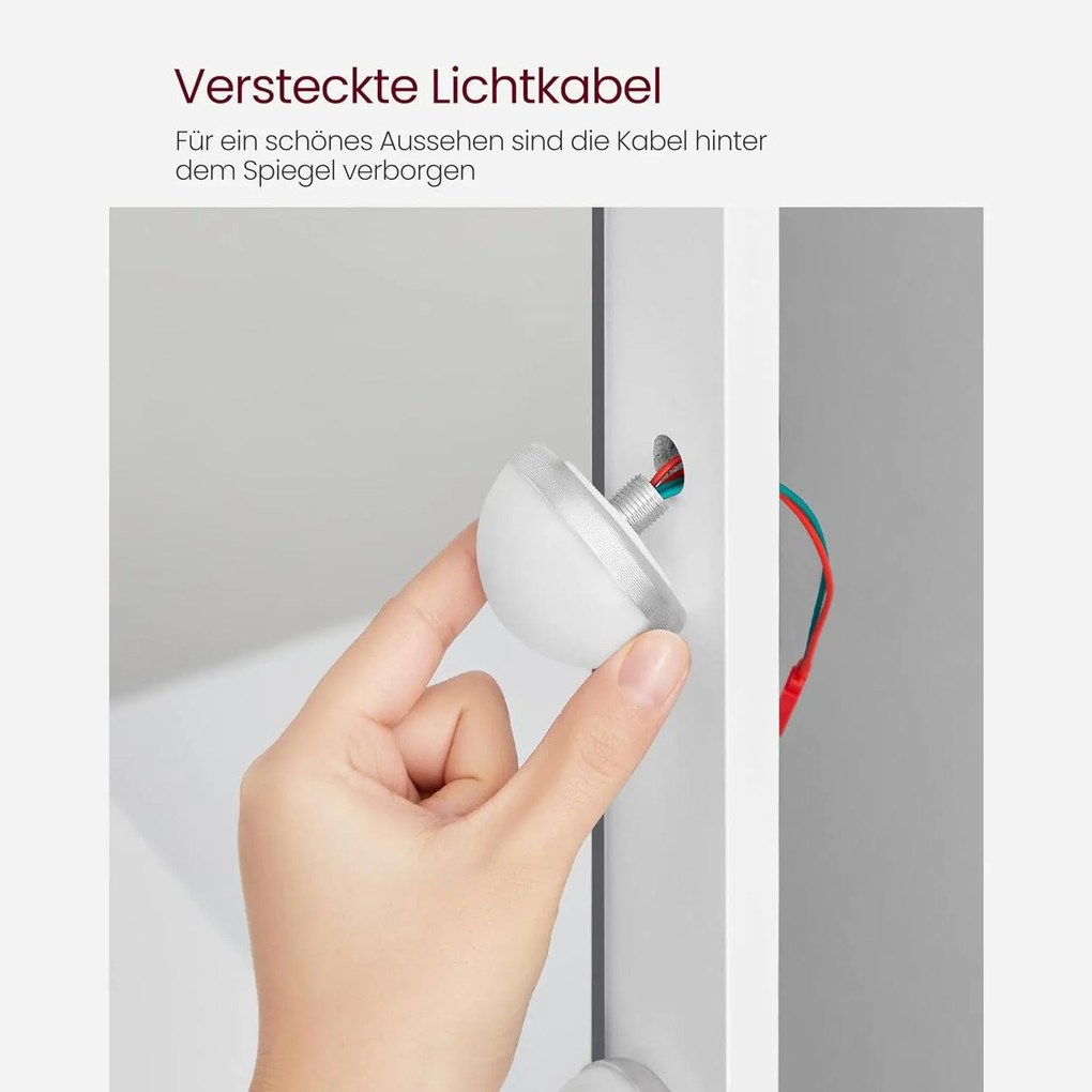 Fésülködőasztal, pipereasztal 9 led izzóval, fehér