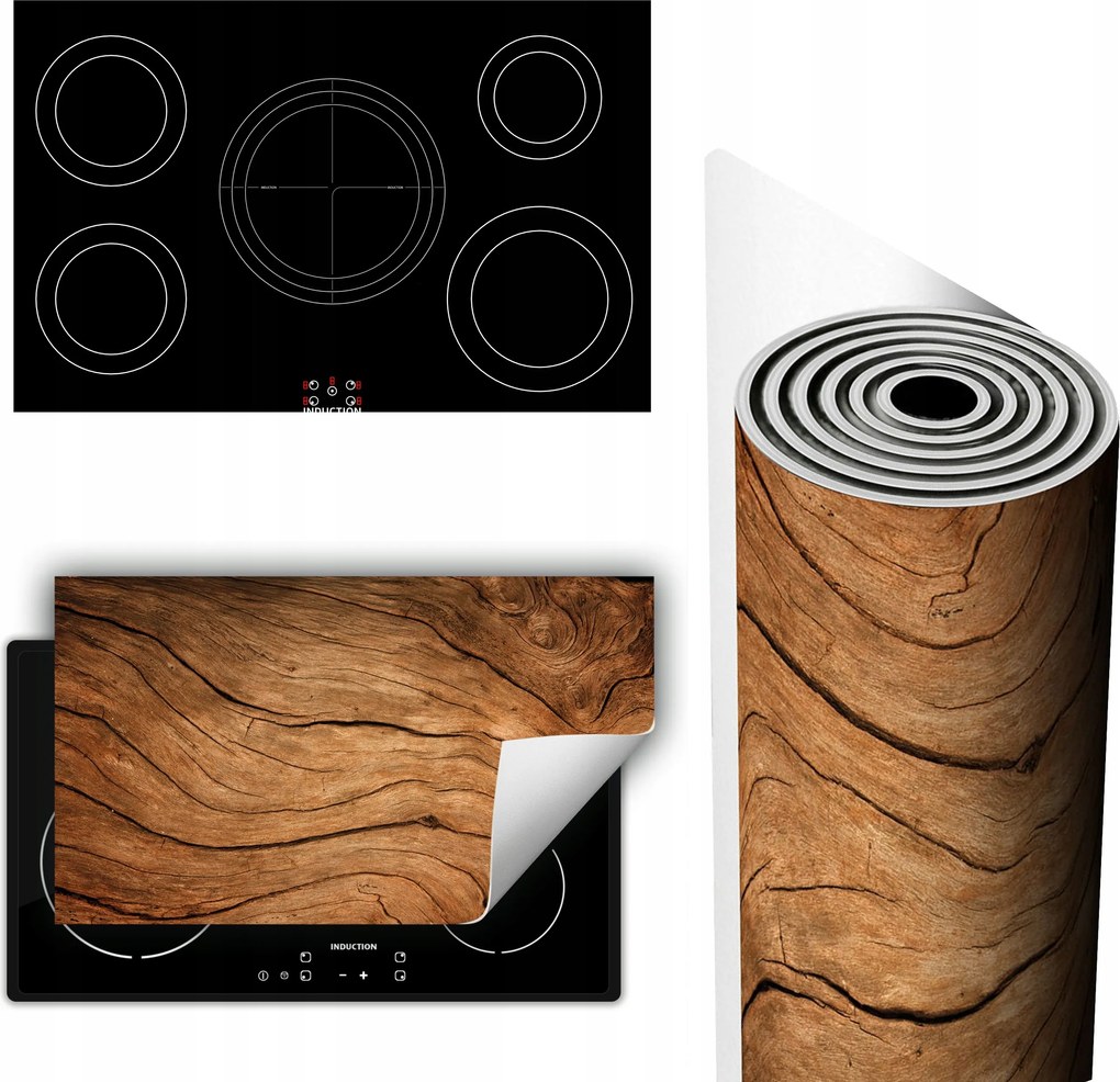 Vinil Szőnyeg Tűzhelyvédelem Asztallap 90x52 Fa